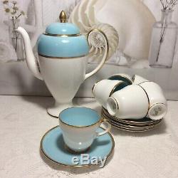 À Café Renversant De Wedgwood De Cru, Turquoise Motif Rare W4175 13 Pcs (+ 2a / F)