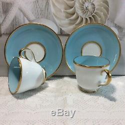 À Café Renversant De Wedgwood De Cru, Turquoise Motif Rare W4175 13 Pcs (+ 2a / F)