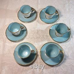 À Café Renversant De Wedgwood De Cru, Turquoise Motif Rare W4175 13 Pcs (+ 2a / F)