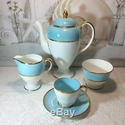 À Café Renversant De Wedgwood De Cru, Turquoise Motif Rare W4175 13 Pcs (+ 2a / F)