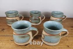 Alan Brough, Ensemble de café en poterie vintage Newlyn Studio vers 1980, lien St Ives/Leach