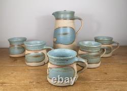 Alan Brough, Ensemble de café en poterie vintage Newlyn Studio vers 1980, lien St Ives/Leach