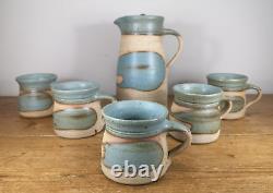 Alan Brough, Ensemble de café en poterie vintage Newlyn Studio vers 1980, lien St Ives/Leach