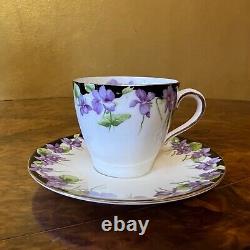 Ancien Coffret De Café Et Tasses Royal Doulton Violets