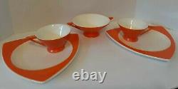 Antique/vtg MCM Atomic Space Age Cafe/tea Serving Set, Retro Orange, 1930s-50s