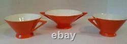 Antique/vtg MCM Atomic Space Age Cafe/tea Serving Set, Retro Orange, 1930s-50s