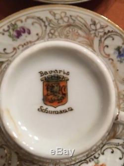 Antiquité Dresde Schumann Bavaria Ensemble Pot A Cafe Withsugar C & S Fleurs Vintage