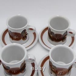 Arabie Finlande Anemone Espresso Cups Saucers Ensemble De 4 Précope Vintage Midcentury