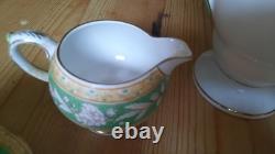 Art déco vintage Grosvenor China verte Duchess service à café pour cinq, daté de 1938