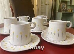 BITOSSI pour Raymor Aldo Londi Vintage MCM 12pc Tasses à café rares avec soucoupes uniques
