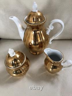 Bavière Authentique 8 - Service à café/thé vintage en or, 3 pièces
