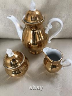 Bavière Authentique 8 - Service à café/thé vintage en or, 3 pièces