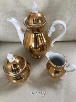 Bavière Authentique 8 - Service à café/thé vintage en or, 3 pièces
