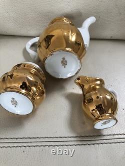Bavière Authentique 8 - Service à café/thé vintage en or, 3 pièces