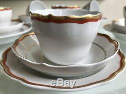 Beau Coffee Vintage Meissen 18 Pieces Rare Moyenne Siècle Minimaliste Des Années 1960