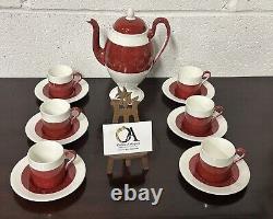 Beau service à café vintage en porcelaine Wedgwood rubis