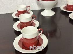 Beau service à café vintage en porcelaine Wedgwood rubis