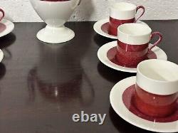 Beau service à café vintage en porcelaine Wedgwood rubis