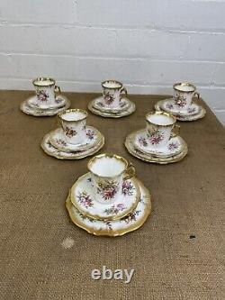 Beaux services de tasses à thé Hammersley Lady Patricia Vintage signés Howard 18 pièces