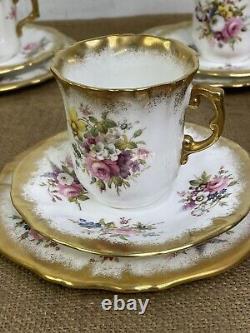 Beaux services de tasses à thé Hammersley Lady Patricia Vintage signés Howard 18 pièces