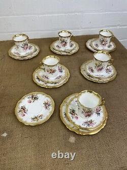 Beaux services de tasses à thé Hammersley Lady Patricia Vintage signés Howard 18 pièces