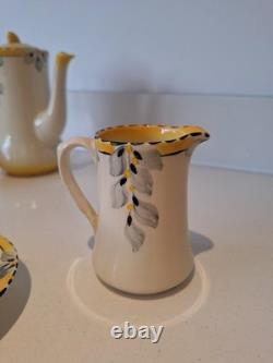Bel Ensemble de Café Burleigh Ware Zenith Art Déco Vintage Rare et Immaculé