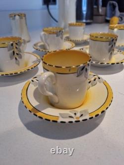 Bel Ensemble de Café Burleigh Ware Zenith Art Déco Vintage Rare et Immaculé