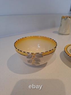 Bel Ensemble de Café Burleigh Ware Zenith Art Déco Vintage Rare et Immaculé
