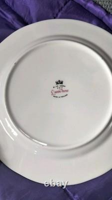 Bel ensemble de thé/café en porcelaine de bone china Vintage Queen Anne, 18 pièces, en boîte