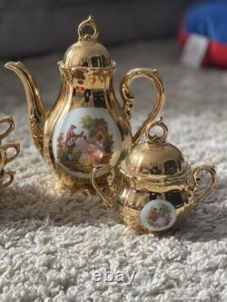 Bel ensemble de thé/café vintage Bondware en fine porcelaine étrangère, meilleur porcelaine dorée