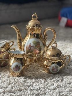 Bel ensemble de thé/café vintage Bondware en fine porcelaine étrangère, meilleur porcelaine dorée