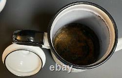 Berggren Kaffetaren Vintage Enamelware Café Pot Steamer Suédois Ensemble De 5