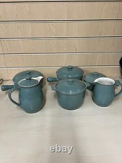 Bol à soupe Vintage Manor Green Denby X6, pichet avec couvercle, cafetière, casserole