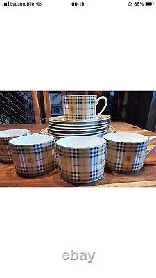 Burberry Londres Édition Spéciale Vintage Ensemble de Six Tasses à Thé/Café Fabriqué en Angleterre