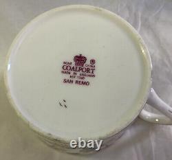 Coalport San Remo Bone Chine 6 X Cup And Saucer Set Made England Vintage