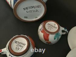 De Simone Original Vintage Sicilian Ceasic Tea Pot / Coffee Set Made In Italy