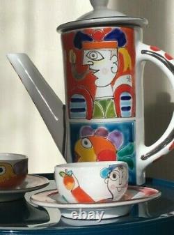 De Simone Original Vintage Sicilian Ceramic Tea Pot/ Coffee Set Made In Italy