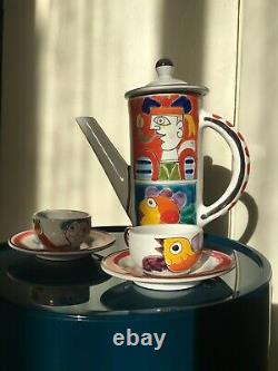 De Simone Original Vintage Sicilian Ceramic Tea Pot/ Coffee Set Made In Italy