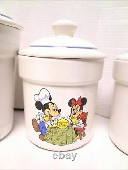 Disney Vintage En Céramique Set De Container Pot À Cookies Thé Café Sucre Flour États-unis Rare