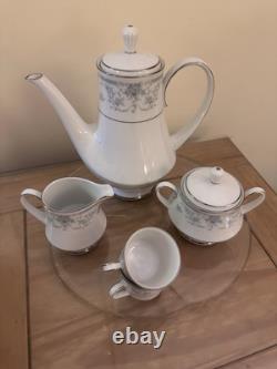ENSEMBLE À CAFÉ RARE Noritake LÉGENDAIRE 'Rangée de Perles' TRIO - No. 3480 - Vintage