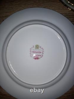 ENSEMBLE DE CAFÉ TRÈS RARE ROYAL ALBERT PARAGON VICTORIANA ROSE 6 pièces