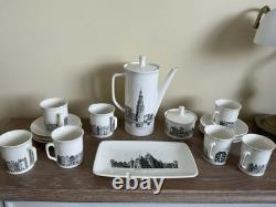 ENSEMBLE DE CAFÉ VINTAGE 60s Villeroy & Boch Amsterdam, Théière, Crémier, Sucre, 6 Tasses +