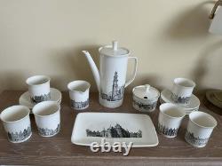 ENSEMBLE DE CAFÉ VINTAGE 60s Villeroy & Boch Amsterdam, Théière, Crémier, Sucre, 6 Tasses +