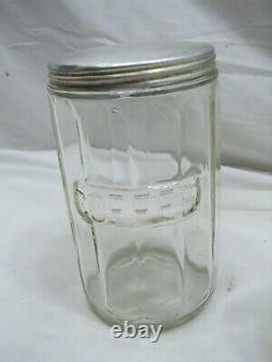 Ensemble 5 Vintage Glass Hoosier Type Jars Shaker Panel Coffee Tea Salt/pepper Spice