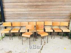Ensemble De 12 Chaises Empilables Industrielles Pliantes Vintage Cafe Chairs School Coffee Shop