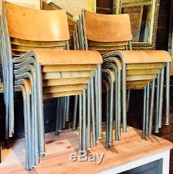 Ensemble De 12 Chaises Empilables Industrielles Pliantes Vintage Cafe Chairs School Coffee Shop