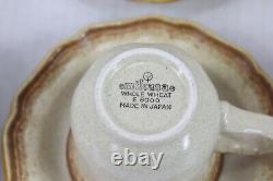 Ensemble De 12 Vtg Mikasa Wheat Entier E8000 Japan Coffee Cups Mugs And Saucers Plates