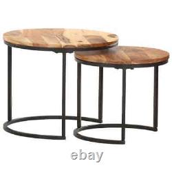 Ensemble De 2 Tables De Nesting Tables De Café Vintage Living Room Tables Latérales Tables