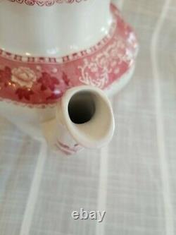 Ensemble De Café Victorien Vintage De Camilla De Spode De Copeland Rouge Et Blanc