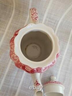 Ensemble De Café Victorien Vintage De Camilla De Spode De Copeland Rouge Et Blanc